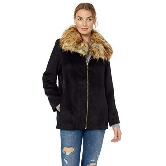 ELLEN TRACY Front Zip Faux Fur Jacket - Picture 1 of 5